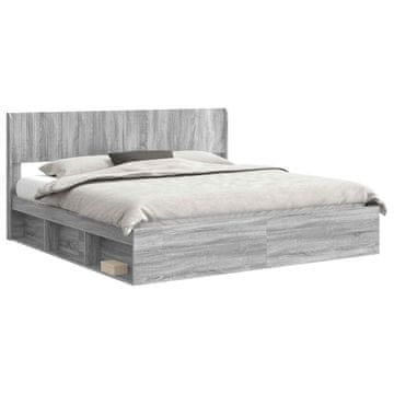 Vidaxl Posteljni okvir s skladiščem in naslonom za glavo 3 pcs