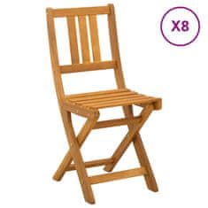 Vidaxl Zunanje bistro stolice z blazino 8 szt. Naravna 40 x 42 x 85 cm