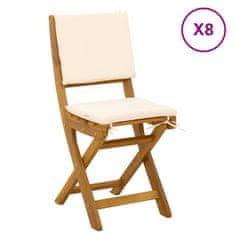 Vidaxl Zunanje bistro stolice 8 szt. Kremno bela 38 x 46 x 85 cm