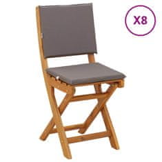 Vidaxl Zunanje bistro stolice 8 szt. Temno siva 38 x 46 x 85 cm