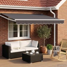 Vidaxl Ročna tenda 3 x 2 m Antracit 100% poliester