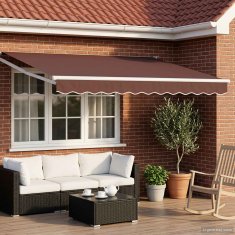 Vidaxl Ročna tenda 3 x 2 m Rjava 100% poliester