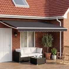 Vidaxl Solarna električna tenda 5 x 3 m Antracit 100% poliester