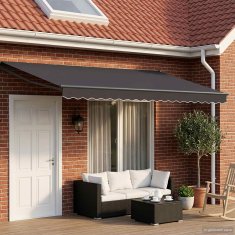 Vidaxl Solarna električna tenda 5 x 3 m Antracit 100% poliester