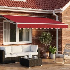 Vidaxl Ročna tenda 3 x 2,5 m Rdeča 100% poliester