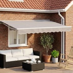Vidaxl Ročna tenda 3 x 2,5 m Svetlo siva 100% poliester