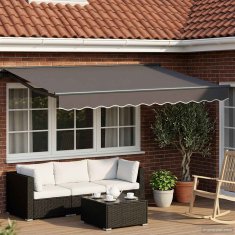 Vidaxl Ročna tenda 3 x 2 m Antracit 100% poliester
