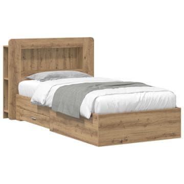 Vidaxl Posteljna konstrukcija s prostorom za shranjevanje 90 x 200 cm