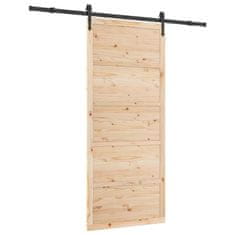 Vidaxl Drsna vrata Naravna 90 x 208 cm Trdna borovina