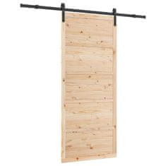 Vidaxl Drsna vrata Naravna 90 x 208 cm Trdna borovina