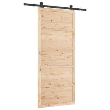 Vidaxl Drsna vrata Naravna 80 x 208 cm Trdna borovina