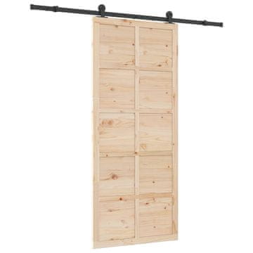 Vidaxl Drsna vrata Naravna 80 x 208 cm Trdna borovina
