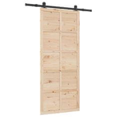 Vidaxl Drsna vrata Naravna 80 x 208 cm Trdna borovina