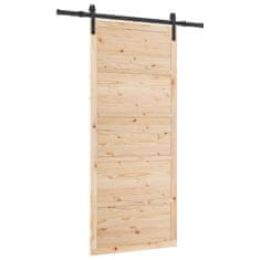 Vidaxl Drsna vrata Naravna 80 x 208 cm Trdna borovina