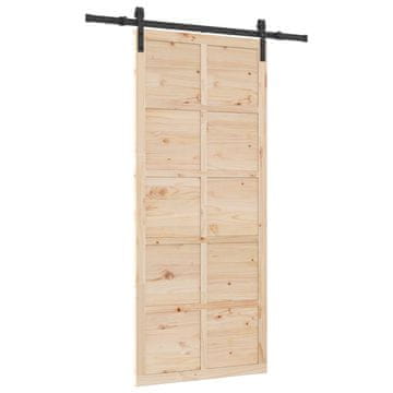 Vidaxl Drsna vrata Naravna 80 x 208 cm Trdna borovina