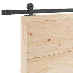 Vidaxl Drsna vrata Naravna 90 x 208 cm Trdna borovina