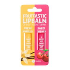 2K Cosmetics Fruitastic darilni set balzam za ustnice Fresh Vanilla 4,2 g + balzam za ustnice 4,2 g Sweet Cherry