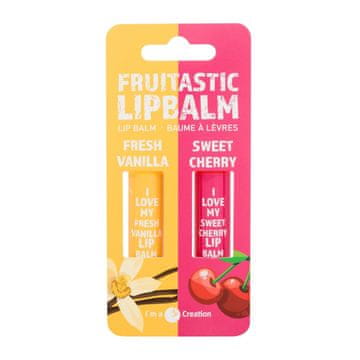 2K Cosmetics Fruitastic darilni set balzam za ustnice Fresh Vanilla 4,2 g + balzam za ustnice 4,2 g Sweet Cherry