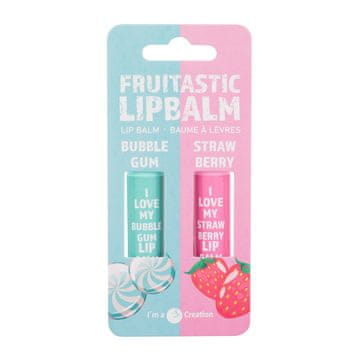 2K Cosmetics Fruitastic darilni set balzam za ustnice BuBBle Gum 4,2 g + balzam za ustnice 4,2 g Strawberry