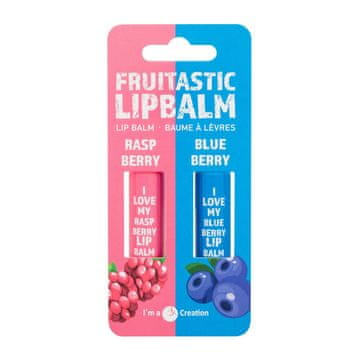 2K Cosmetics Fruitastic darilni set balzam za ustnice Raspberry 4,2 g + balzam za ustnice 4,2 g Blueberry