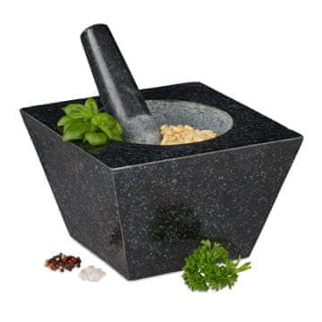 Northix Granitna malta z udarci za mletje začimb in zelišč