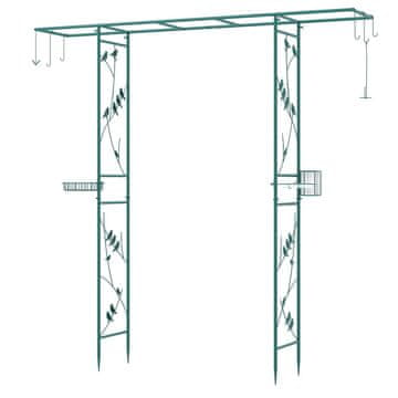 Northix Vrtni lok s ptičjo krmilnico in posodo za vodo, kovinski okvir