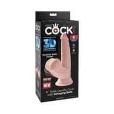 King Cock Dildo King Cock Plus 3D 6 z zibajočimi se modi