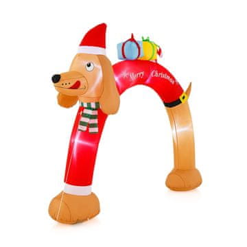 Northix Napihljiv božični lok za jazbečarje z LED diodami, 242 cm