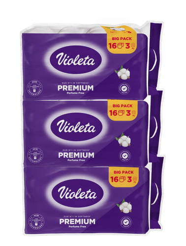  Violeta Premium toaletni papir, 3-slojni, bombaž, 3x16 