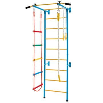 Northix Notranja stenska telovadnica za otroke do 100 kg, 107 x 83 x 223 cm, modro rumena