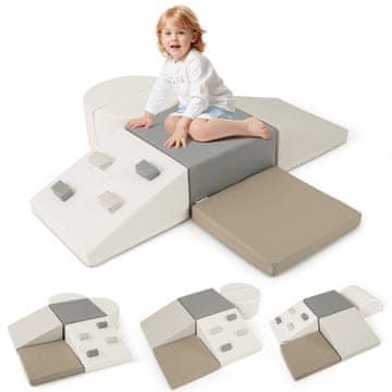 Northix Otroški komplet penastih plezalnih kock 6-delni, EPE pena, PU usnje, za igro v zaprtih prostorih