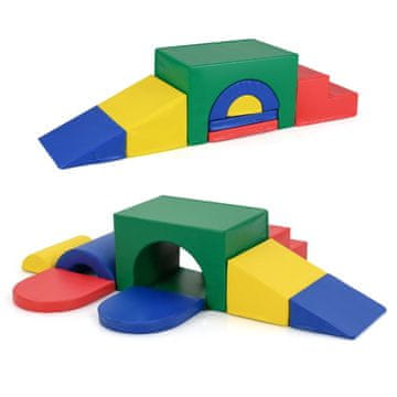 Northix Komplet penastih plezalnih kock 7-delni za malčke, umetno usnje, EPE pena