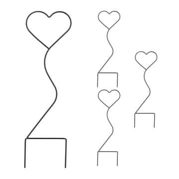 Northix Plezalne opore srček v kompletu 4, železo, črna, za vzpenjavke