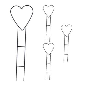 Northix Plezalne opore srček v kompletu 4, železo, črne, za vzpenjavke