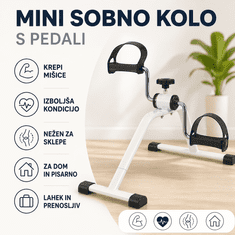 SOLFIT® Mini sobno kolo s pedali – zložljivo, nastavljiva upornost, za roke in noge | PEDALORA