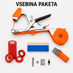 Vixson Profesionalni spenjač za privezovanje rastlin PLANTBRAND – hitra uporaba z eno roko, vključuje 5 kolutov traku in 1.000 sponk | PLANTBRAND