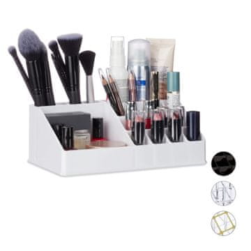 Northix Akrilno držalo za kozmetiko 16 predelkov prozoren organizator