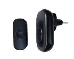Mave Brezžični zvonec črne barve - Sprejemnik za v vtičnico in tipka z oddajnikom