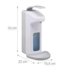 Northix Stenski Euro dozirnik za razkužilo 1000 ml plastika bel