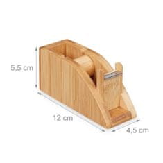 Northix Bambusov namizni podajalnik lepilnega traku 25 mm eleganten