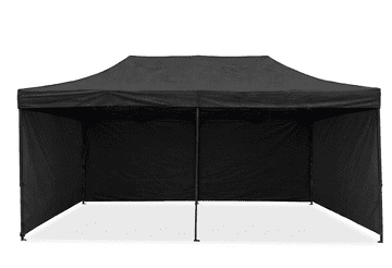 Greenline pop-up paviljon s kompletom 4 sten - 3x6m - črn