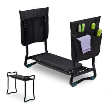 Northix Klečeča klop za vrtnarjenje z ergonomskimi ročaji in oblazinjenjem EVA