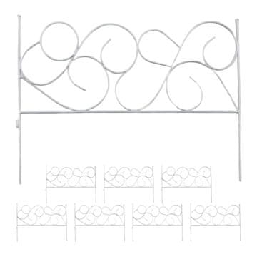 Northix Kovinska vrtna obroba, 8-delna, secesijsko oblikovanje, prašno barvano železo