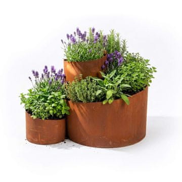 Northix Vrtni sadilnik za zelišča Pyramid, jeklo, rjasta barva