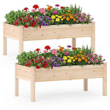 Northix Lesena dvignjena vrtna gredica z drenažnimi luknjami, 122x62 cm