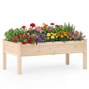 Northix Lesena dvignjena vrtna greda z drenažnimi luknjami, 122x62 cm