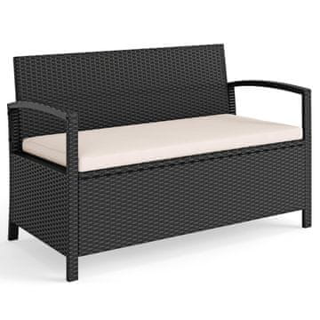 Northix Vrtna klop iz poliratana s shrambo, bež, prostornina 160 l