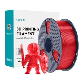 SUNLU Filament PLA+ 1,75 mm 1 kg (prozorno rdeč)