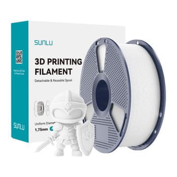 SUNLU  PLA+ Filament v Beli Barvi za 3D Tiskalnike