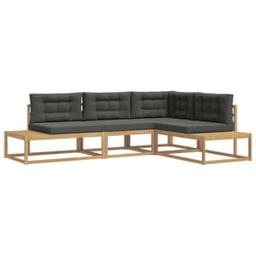 Vidaxl Zunanja garnitura za sedenje Bela 277,5 x 198,5 x 73 cm